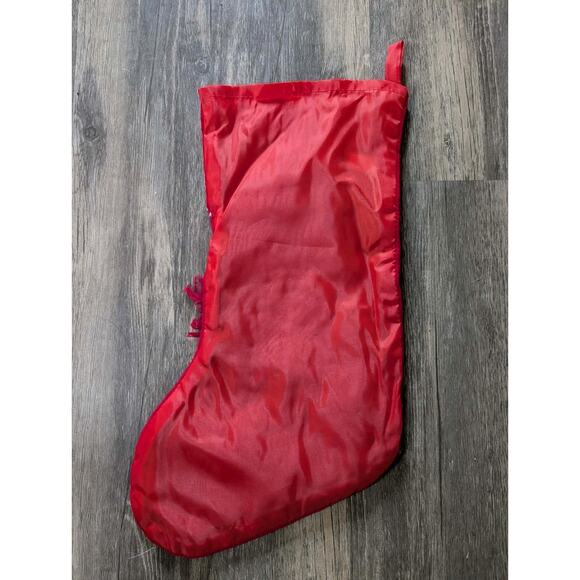 Vintage Blue Velvet Christmas Stocking Snowman Mouse 17" Holiday Festive - Picture 7 of 10